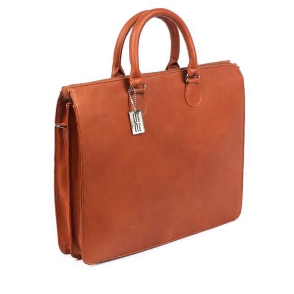 Claire Chase Naples briefcase, saddle